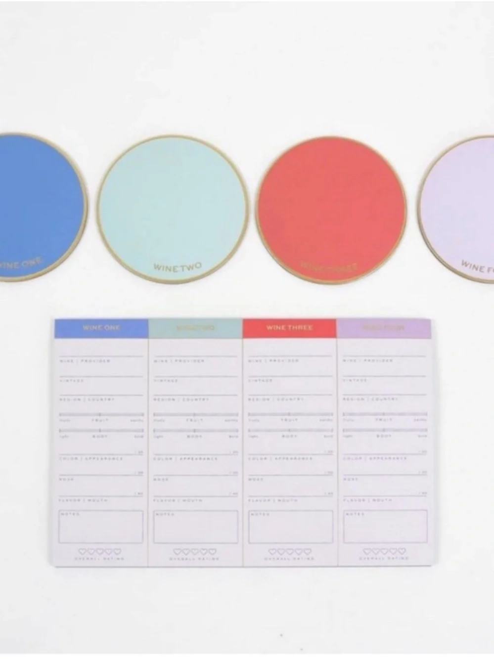 Wine Tasting Party Kit - Blue & Multicolor Stripe
